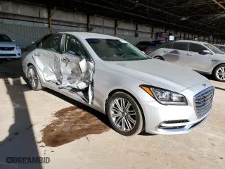2018 Genesis G80 3.8L with VIN KMHGN4JE4JU215890, listed as a Copart auction lot 50455605 with 57,043 mi miles and Salvage Title. Bid and sale history available at carsss.com. Image 4.