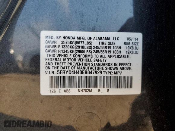 2014 Acura MDX Technology with VIN 5FRYD4H40EB047929, listed as a Copart auction lot 63595925 with 135,301 mi miles and Salvage title. Bid and sale history available at DreamBid. Image 14.