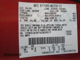 2004 Ford Explorer XLT с VIN 1FMZU63E74ZB29517, выставлен на аукционе Copart как лот 82702564 с пробегом 110 876 миль миль и Списание • Salvage title. История ставок и продаж доступна на DreamBid. Изображение 14.
