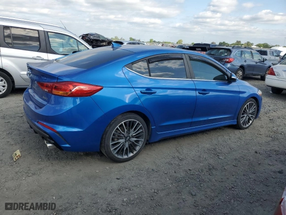 2018 Hyundai Elantra Sport with VIN KMHD04LB1JU468220, listed as a Copart auction lot 53391155 with 117,084 mi miles and Clean Title. Bid and sale history available at carsss.com. Image 3.