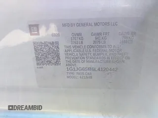 2020 Chevrolet Sonic LT z VIN 1G1JG6SB6L4120442, wystawiony jako IAAI lot #41485829 z przebiegiem 52 073 mil mil oraz . Historia ofert i sprzedaży dostępna na DreamBid. Obrazek 9.
