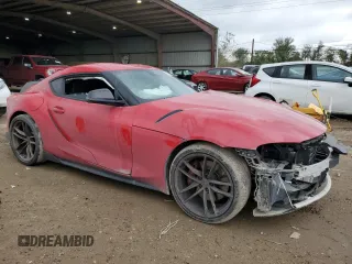 2021 Toyota GR Supra 3.0 with VIN WZ1DB0C0XMW040095, listed as a Copart auction lot 78505554 with 0 mi miles and Salvage Title. Bid and sale history available at carsss.com. Image 4.