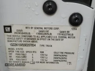 2005 Chevrolet Silverado 1500 with VIN 1GCEK19V55E207854, listed as a Copart auction lot 45152015 with 283,106 mi miles and Clean Title. Bid and sale history available at DreamBid. Image 13.