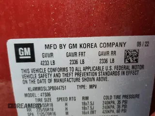 2023 Buick Encore GX Select with VIN KL4MMDSL3PB044751, listed as a Copart auction lot 52316035 with 20,452 mi miles and Salvage title. Bid and sale history available at DreamBid. Image 13.