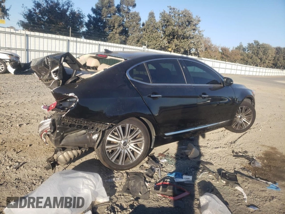 2014 Kia Cadenza Premium with VIN KNALN4D73E5163830, listed as a Copart auction lot 77258514 with 0 mi miles and Salvage Title. Bid and sale history available at carsss.com. Image 3.