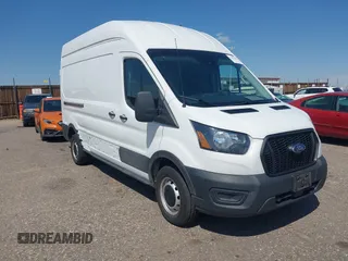 2023 Ford Transit Cargo with VIN 1FTBR1X80PKB45974, listed as a IAAI auction lot 42609404 with 35,940 mi miles and . Bid and sale history available at DreamBid. Image 1.