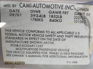 2002 Chevrolet Tracker with VIN 2CNBJ13C026911257, listed as a IAAI auction lot 41760465 with 135,549 mi miles and . Bid and sale history available at DreamBid. Image 9.
