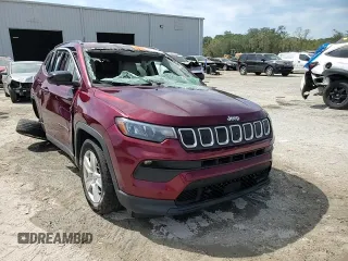 2022 Jeep Compass Latitude with VIN 3C4NJDBB3NT122001, listed as a Copart auction lot 49151555 with 92,165 mi miles and Salvage title. Bid and sale history available at DreamBid. Image 14.