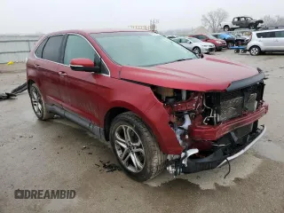 2015 Ford Edge Titanium with VIN 2FMTK4K8XFBC09055, listed as a Copart auction lot 43807355 with 99,591 mi miles and Salvage Title. Bid and sale history available at carsss.com. Image 4.