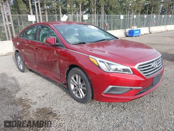 2016 Hyundai Sonata SE with VIN 5NPE24AF0GH261359, listed as a IAAI auction lot 42005720 with 100,889 mi miles and . Bid and sale history available at carsss.com. Image 1.
