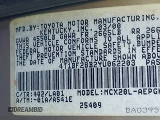 2000 Toyota Avalon XL with VIN 4T1BF28B2YU062203, listed as a IAAI auction lot 41230618 with 268,492 mi miles and . Bid and sale history available at DreamBid. Image 9.