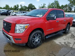 2020 Nissan Titan Platinum Reserve with VIN 1N6AA1EF6LN504593, listed as a Copart auction lot 64703594 with 30,722 mi miles and Salvage title. Bid and sale history available at DreamBid. Image 1.