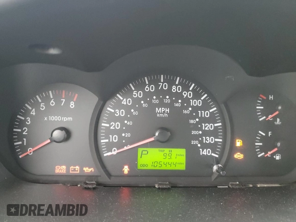 2005 Kia Spectra with VIN KNAFE161055128022, listed as a Copart auction lot 85615204 with 105,444 mi miles and Clean Title. Bid and sale history available at DreamBid. Image 9.