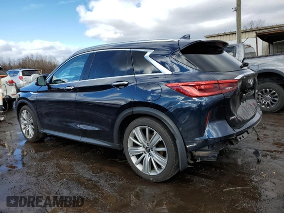 2021 Infiniti QX50 Essential with VIN 3PCAJ5CB8MF105565, listed as a Copart auction lot 43491845 with 20,035 mi miles and Salvage title. Bid and sale history available at DreamBid. Image 2.