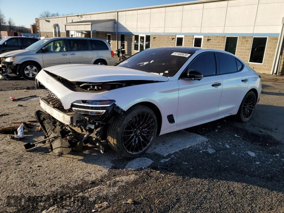 2022 Genesis G70 Launch Edition with VIN KMTG14TE8NU082197, listed as a Copart auction lot 41468635 with 34,844 mi miles and Salvage Title. Bid and sale history available at DreamBid. Image 1.