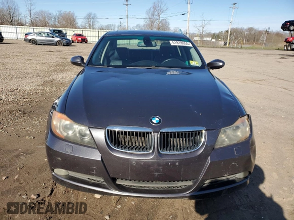 2007 BMW 3 Series 328xi with VIN WBAVC73557KP35114, listed as a Copart auction lot 51818055 with 225,165 mi miles and Salvage title. Bid and sale history available at DreamBid. Image 5.