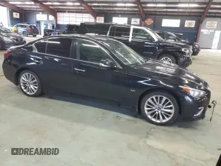 2018 Infiniti Q50 Luxe with VIN JN1EV7AR0JM431979, listed as a Copart auction lot 56108015 with 85,597 mi miles and Clean Title. Bid and sale history available at carsss.com. Image 4.