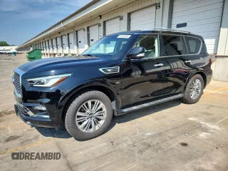 2018 Infiniti QX80 with VIN JN8AZ2NE7J9193548, listed as a Copart auction lot 62638585 with 112,508 mi miles and Salvage title. Bid and sale history available at DreamBid. Image 1.
