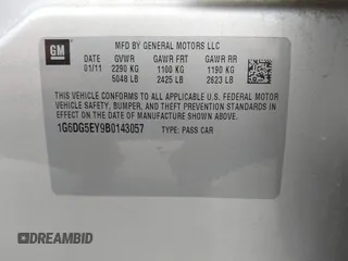 2011 Cadillac CTS Luxury with VIN 1G6DG5EY9B0143057, listed as a IAAI auction lot 42023052 with 72,576 mi miles and . Bid and sale history available at carsss.com. Image 9.