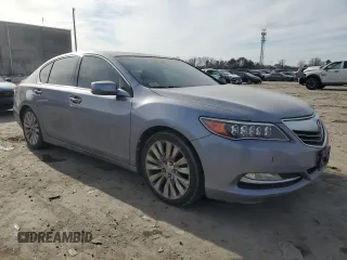 2014 Acura RLX Tech Pkg with VIN JH4KC1F59EC006635, listed as a Copart auction lot 41988735 with 0 mi miles and Salvage Title. Bid and sale history available at carsss.com. Image 4.