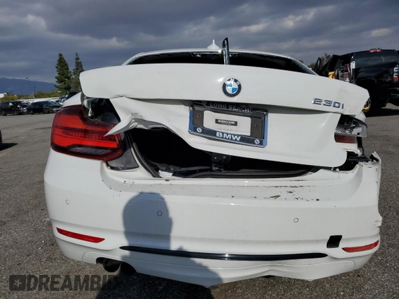 2021 BMW 2 Series 230i with VIN WBA2J1C04M7G50843, listed as a Copart auction lot 44719905 with 31,728 mi miles and Salvage Title. Bid and sale history available at carsss.com. Image 6.