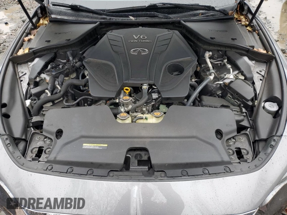 2021 Infiniti Q60 Luxe with VIN JN1EV7KL6MM470350, listed as a Copart auction lot 84838574 with 27,374 mi miles and Salvage title. Bid and sale history available at DreamBid. Image 11.