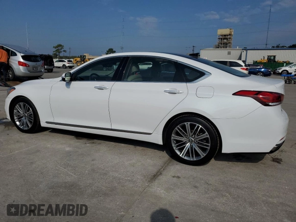 2018 Genesis G80 3.8L with VIN KMHGN4JE0JU216079, listed as a Copart auction lot 72287184 with 37,576 mi miles and Salvage Title. Bid and sale history available at carsss.com. Image 2.