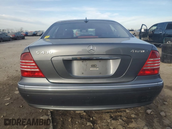 2006 Mercedes-Benz S 430 with VIN WDBNG83J96A466080, listed as a Copart auction lot 43235265 with 180,137 mi miles and Clean Title. Bid and sale history available at carsss.com. Image 6.