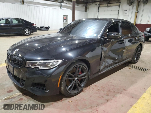 2021 BMW 3 Series M340i xDrive with VIN 3MW5U9J00M8B50888, listed as a Copart auction lot 83747584 with 35,951 mi miles and Salvage Title. Bid and sale history available at carsss.com. Image 1.
