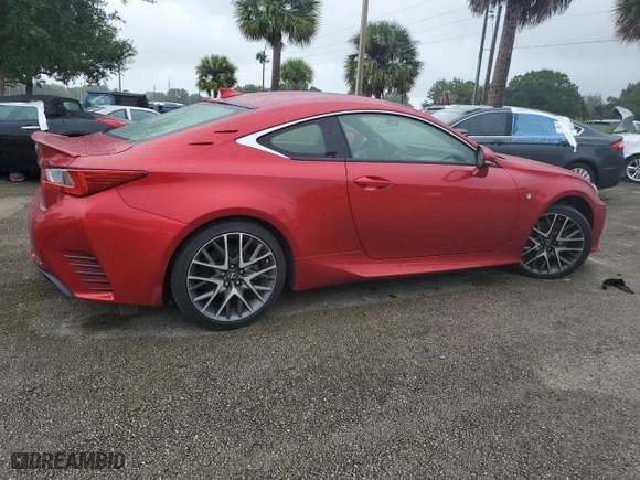 2015 Lexus RC 350 with VIN JTHHE5BC0F5003886, listed as a Copart auction lot 74588314 with 0 mi miles and Salvage Title. Bid and sale history available at carsss.com. Image 3.