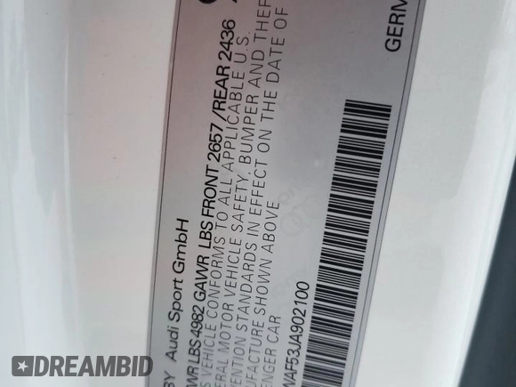 2018 Audi RS 5 z VIN WUAPWAF53JA902100, wystawiony jako Copart lot #45120285 z przebiegiem 39 423 mil mil oraz Szkody całkowita. Historia ofert i sprzedaży dostępna na DreamBid. Obrazek 12.