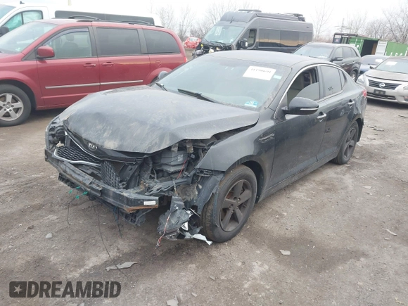 2014 Kia Optima LX with VIN 5XXGM4A73EG280685, listed as a IAAI auction lot 41190691 with 153,957 mi miles. Bid and sale history available at carsss.com. Image 2.