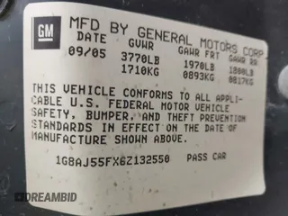 2006 Saturn ION with VIN 1G8AJ55FX6Z132550, listed as a IAAI auction lot 41919508 with 175,570 mi miles. Bid and sale history available at carsss.com. Image 9.