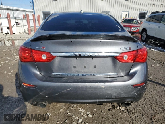 2016 Infiniti Q50 Red Sport 400 with VIN JN1FV7AR8GM451720, listed as a Copart auction lot 50495645 with 122,158 mi miles and Clean Title. Bid and sale history available at DreamBid. Image 6.