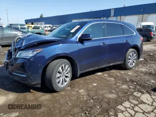 2016 Acura MDX w/Tech with VIN 5FRYD3H42GB021510, listed as a Copart auction lot 52023515 with 0 mi miles and Clean Title. Bid and sale history available at carsss.com. Image 1.