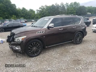 2015 Infiniti QX80 with VIN JN8AZ2NE1F9085918, listed as a Copart auction lot 61227185 with 151,956 mi miles and Salvage title. Bid and sale history available at DreamBid. Image 1.