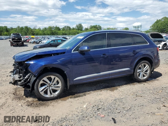 2021 Audi Q7 Premium with VIN WA1AJAF71MD041774, listed as a Copart auction lot 56676145 with 46,500 mi miles and Salvage title. Bid and sale history available at DreamBid. Image 1.