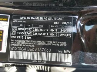 2019 Mercedes-Benz GLC 300 с VIN WDC0G4JB6KV137060, выставлен на аукционе Copart как лот 65452325 с пробегом 72 739 миль миль и Списание • Salvage title. История ставок и продаж доступна на DreamBid. Изображение 13.