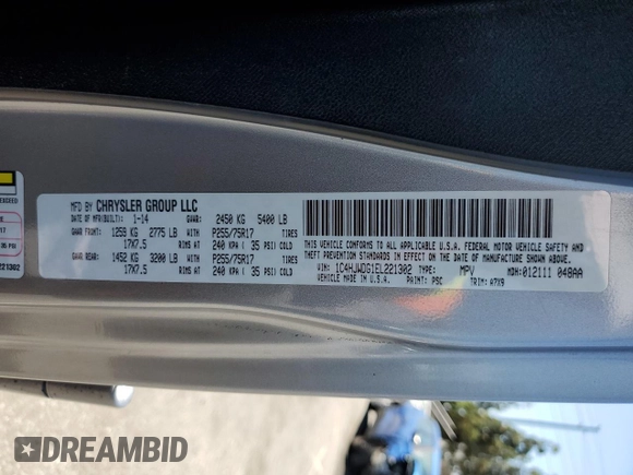 2014 Jeep Wrangler Unlimited Sport with VIN 1C4HJWDG1EL221302, listed as a Copart auction lot 63331015 with 213,912 mi miles and Salvage title. Bid and sale history available at DreamBid. Image 13.