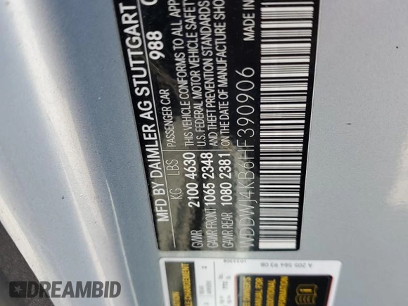 2017 Mercedes-Benz C 300 with VIN WDDWJ4KB6HF390906, listed as a Copart auction lot 63478555 with 159,343 mi miles and Clean title. Bid and sale history available at DreamBid. Image 12.