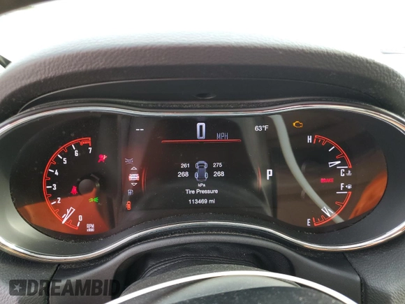 2017 Dodge Durango GT with VIN 1C4RDJDG5HC850872, listed as a Copart auction lot 50135085 with 113,469 mi miles and Salvage Title. Bid and sale history available at carsss.com. Image 9.