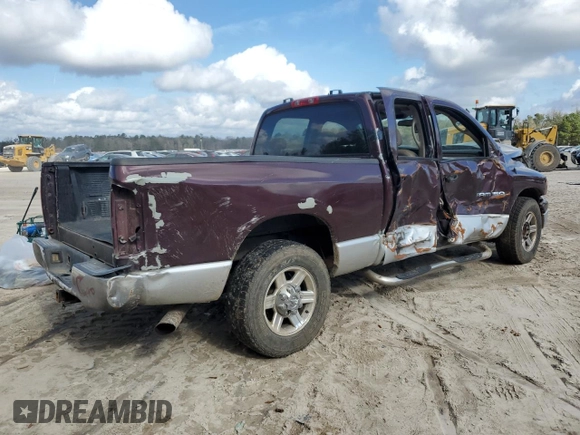 2005 Dodge Ram 2500 SLT with VIN 3D7KR28C65G708240, listed as a Copart auction lot 44208785 with 0 mi miles and Salvage Title. Bid and sale history available at carsss.com. Image 3.