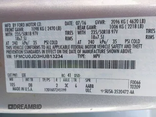 2017 Ford Escape Titanium with VIN 1FMCU0JD3HUB13234, listed as a IAAI auction lot 41760944 with 113,361 mi miles. Bid and sale history available at carsss.com. Image 9.