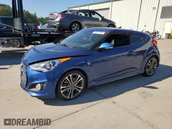 2016 Hyundai Veloster Turbo with VIN KMHTC6AE4GU286497, listed as a Copart auction lot 75417414 with 83,403 mi miles and Salvage Title. Bid and sale history available at carsss.com. Image 1.