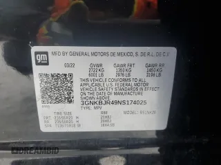 2022 Chevrolet Blazer LT z VIN 3GNKBJR49NS174025, wystawiony jako Copart lot #88079315 z przebiegiem 34 388 mil mil oraz Szkoda całkowita • Salvage title. Historia ofert i sprzedaży dostępna na DreamBid. Obrazek 12.