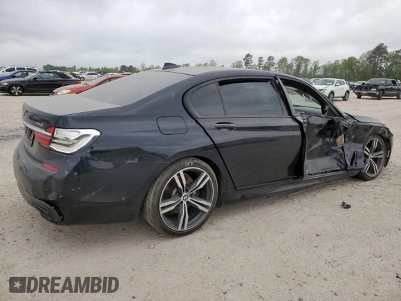 2017 BMW 7 Series 740i with VIN WBA7E2C37HG740680, listed as a Copart auction lot 45072763 with 76,828 mi miles. Bid and sale history available at carsss.com. Image 3.