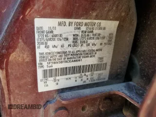 2012 Ford F-350 XL with VIN 1FT8W3BT5CEA88061, listed as a Copart auction lot 62383045 with 128,980 mi miles and Salvage title. Bid and sale history available at DreamBid. Image 12.