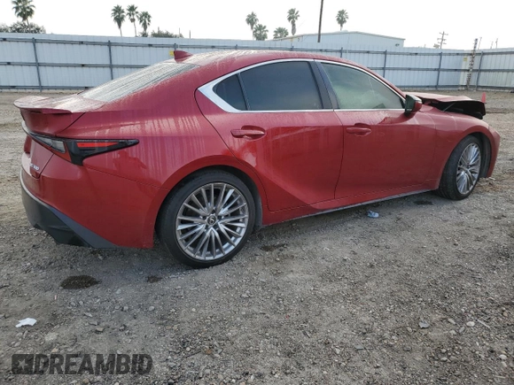 2022 Lexus IS with VIN JTHDA1D2XN5118601, listed as a Copart auction lot 86781894 with 59,375 mi miles and Salvage Title. Bid and sale history available at carsss.com. Image 3.