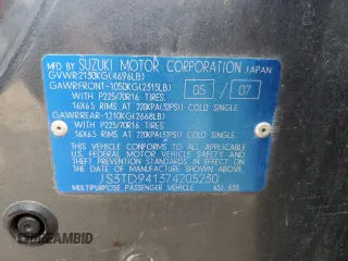 2007 Suzuki Grand Vitara z VIN JS3TD941374205230, wystawiony jako Copart lot #68392194 z przebiegiem 129 455 mil mil oraz Szkoda całkowita • Salvage title. Historia ofert i sprzedaży dostępna na DreamBid. Obrazek 15.