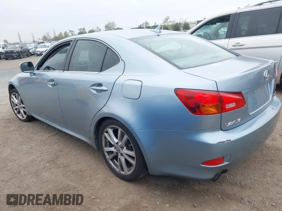 2007 Lexus IS with VIN JTHBK262172036011, listed as a IAAI auction lot 42162189 with 254,151 mi miles. Bid and sale history available at carsss.com. Image 3.